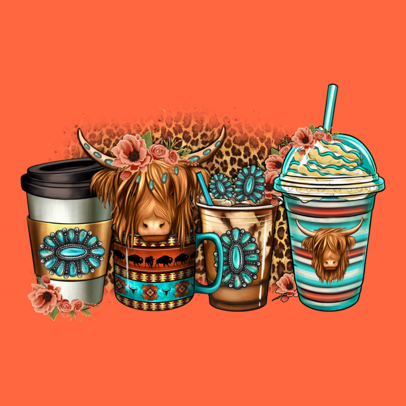 Serape Floral Longhaired Cow Coffee Cups Premium Hoodie by Jasminsmagicworld | Teevron