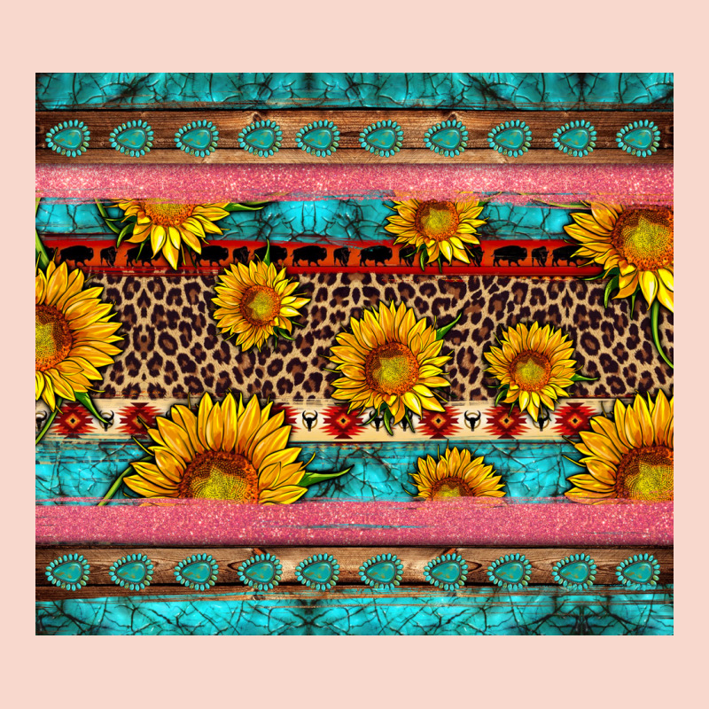 Western Sunflowers Turquoise Urban Hoodie by Artiststas | Teevron
