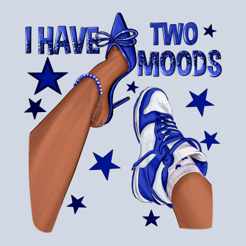 I Have Two Moods Royal Blue Sneakers Afro Girl Premium Sweatshirt by texasbilliewilder | Teevron