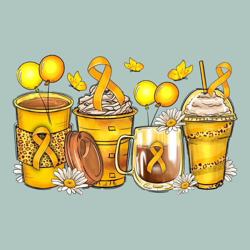 Childhood Cancer Coffee Cups Premium Sweatshirt by Zillion Design Studio | Teevron