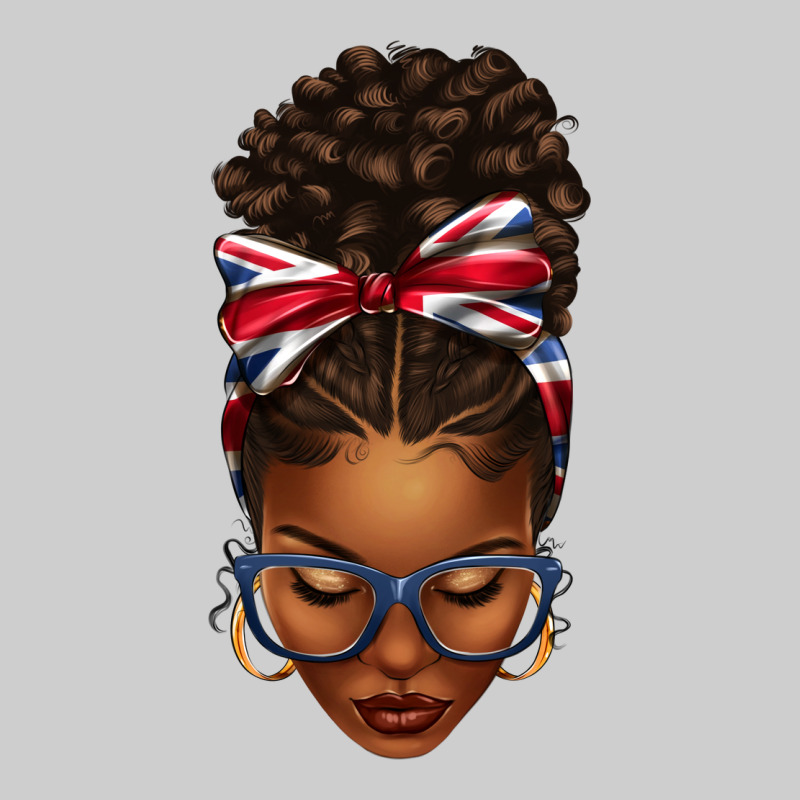 Union Jack Flag Afro Messy Bun Premium Sweatshirt by texasbilliewilder | Teevron