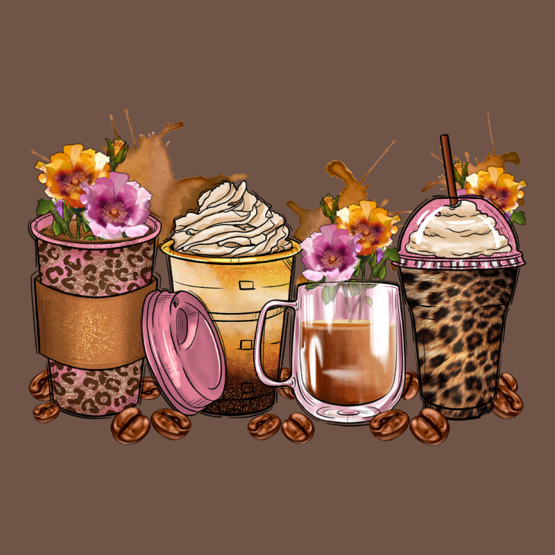 Leopard Rose Glitter Flowers Coffee Cups Premium Sweatshirt by Zillion Design Studio | Teevron