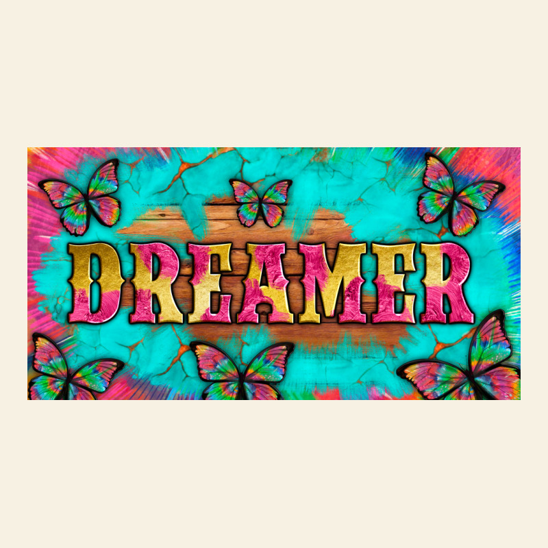 Dreamer With Butterfly And Tie Dye  Licance  Plate Vintage Tee by Artiststas | Teevron