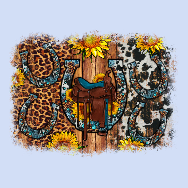 Saddle Sunflower Horseshoe Cowhide Leopard Background Urban Hoodie by Artiststas | Teevron