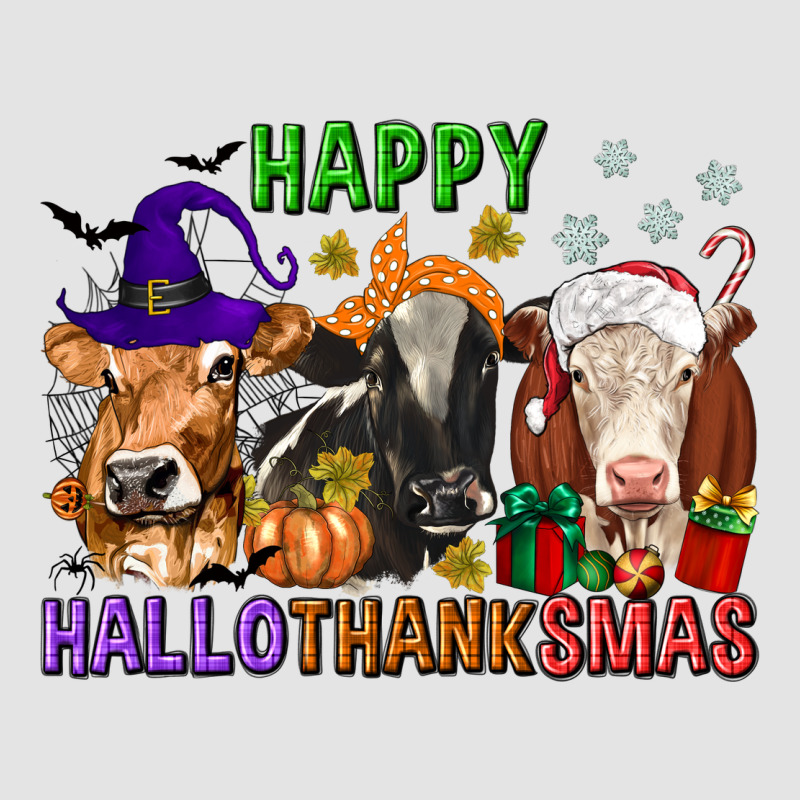 Happy Hallothanksmas With Cow Premium Sweatshirt by texasbilliewilder | Teevron