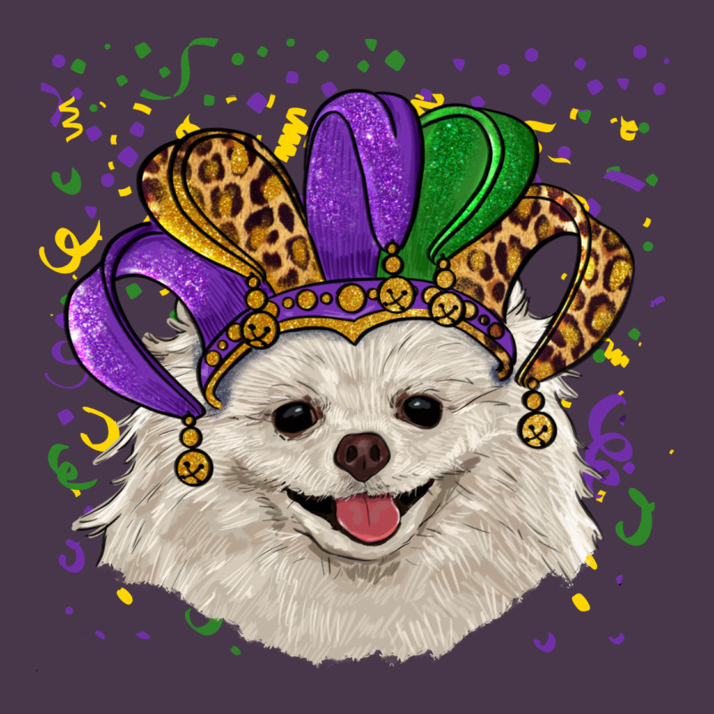 Mardi Gras White Pomeranian With Hat Heavyweight Hoodie by RanaPortraitStore | Teevron