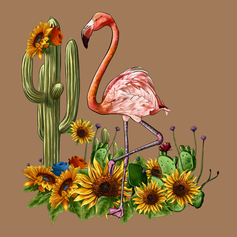 Flamingo With Cactus And Sunflowers Classic Tee by BarkalooDesign | Teevron