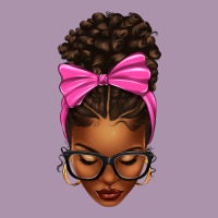 Afro Messy Bun Pink Bow Heavyweight Hoodie | Teevron
