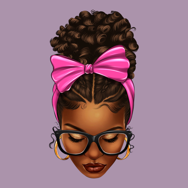 Afro Messy Bun Pink Bow Heavyweight Hoodie by texasbilliewilder | Teevron