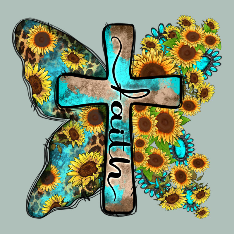 Faith Sunflower Cross Heavyweight Hoodie by Zillion Design Studio | Teevron