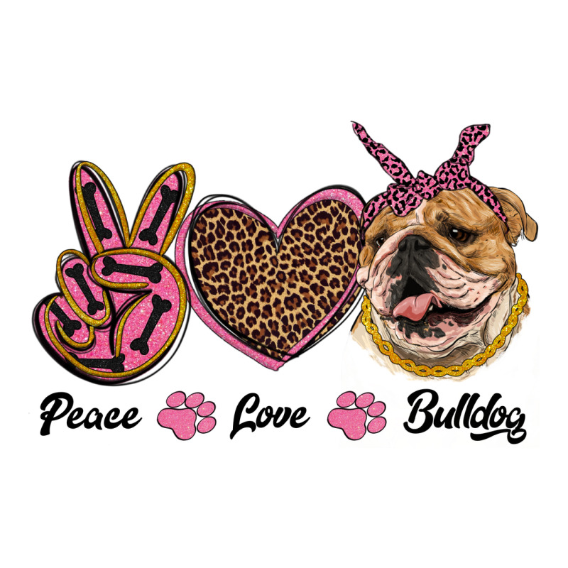 Peace Love Bulldog Premium Sweatshirt by RanaPortraitStore | Teevron