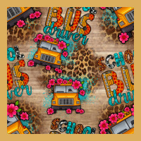 School Bus Driver And Flower Seamless Patterns Premium Hoodie | Teevron