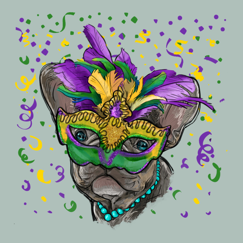 Mardi Gras Mask French Bulldog Heavyweight Hoodie by RanaPortraitStore | Teevron