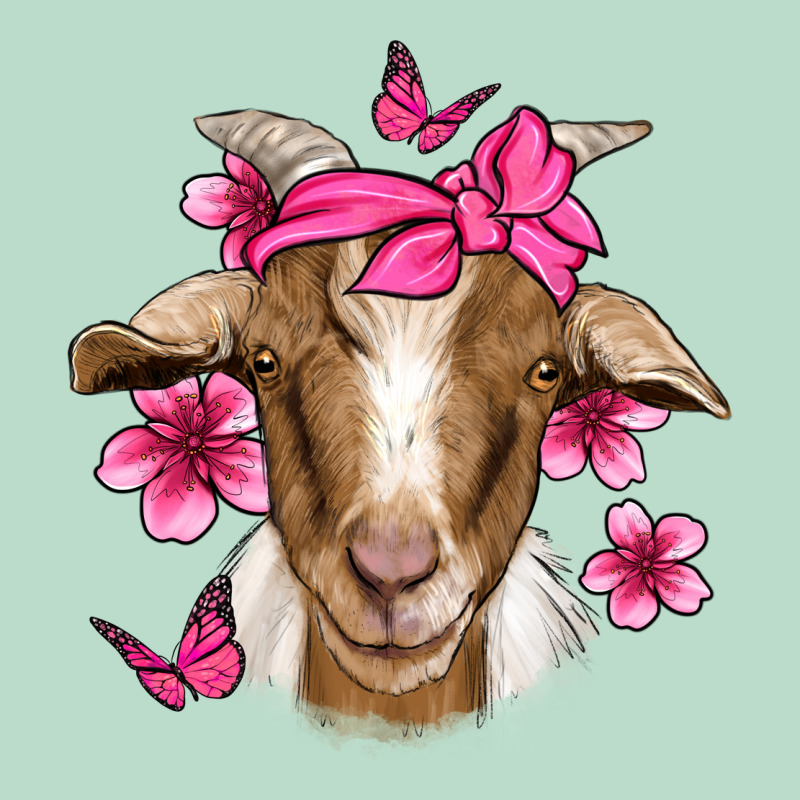 Pink Floral Bandana Goat Premium Hoodie by Jasminsmagicworld | Teevron