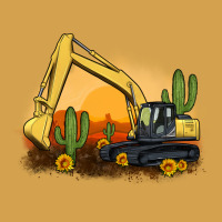 Excavator Cactus Sunflower Sunset Urban Hoodie | Teevron