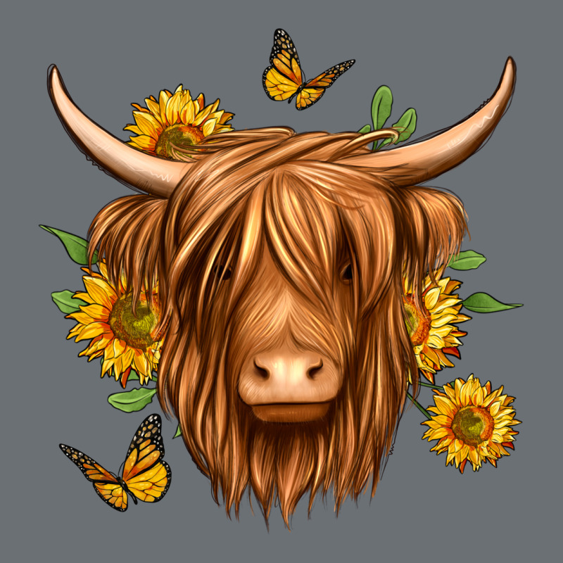 Sunflowers Long Haired Cow Premium Hoodie by Jasminsmagicworld | Teevron