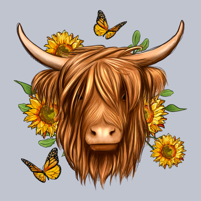 Sunflowers Long Haired Cow Premium Hoodie by Jasminsmagicworld | Teevron