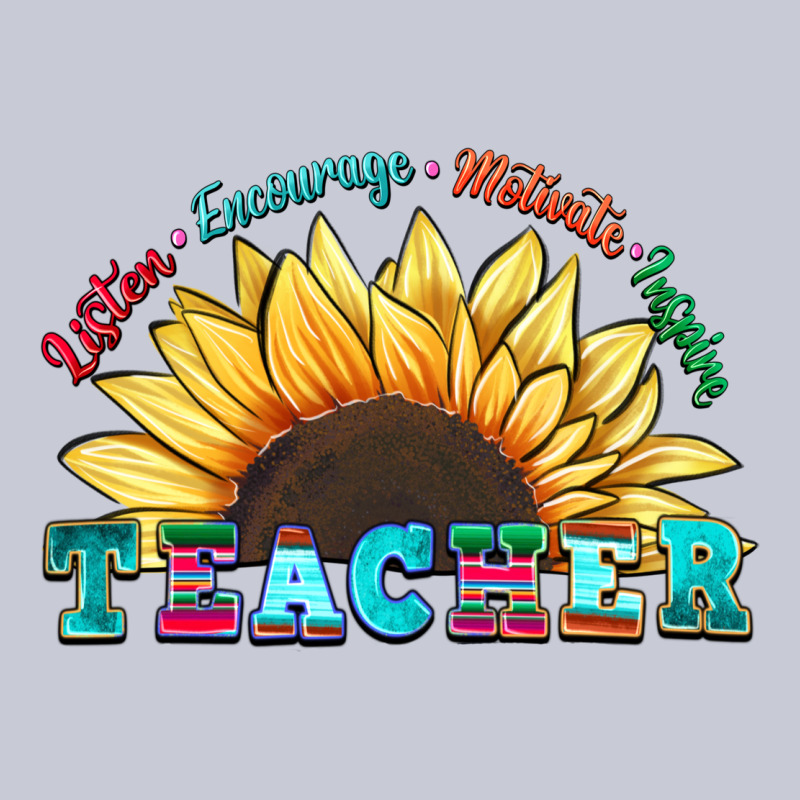 Teacher Sunflower Listen Encourage Motivate Inspir Heavyweight Hoodie by Zillion Design Studio | Teevron