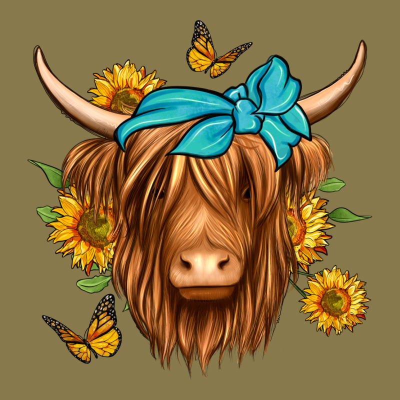 Sunflower Long Haired Cow Premium Hoodie by Jasminsmagicworld | Teevron