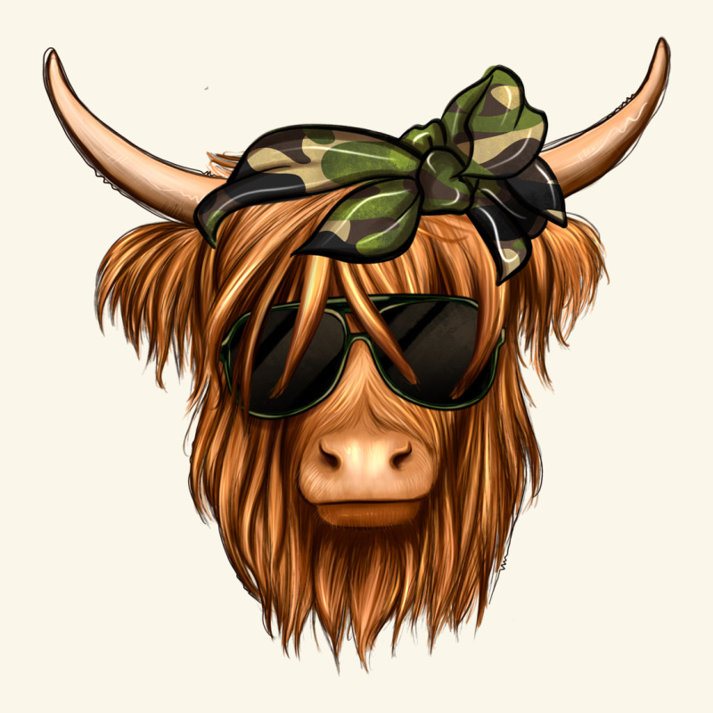 Camouflage Long Haired Cow Premium Hoodie by Jasminsmagicworld | Teevron