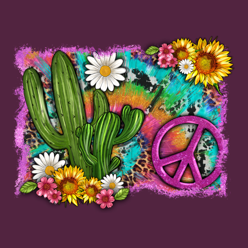 Cactus Peace Sign Flowers And Tie Dye Urban Hoodie by Artiststas | Teevron