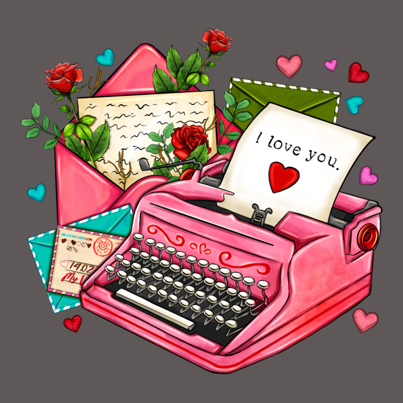 Pink Typewriter And Letters Premium Hoodie by AdoDesignShop | Teevron