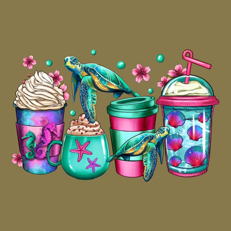 Turtle Coffee Cups Premium Hoodie by Jasminsmagicworld | Teevron