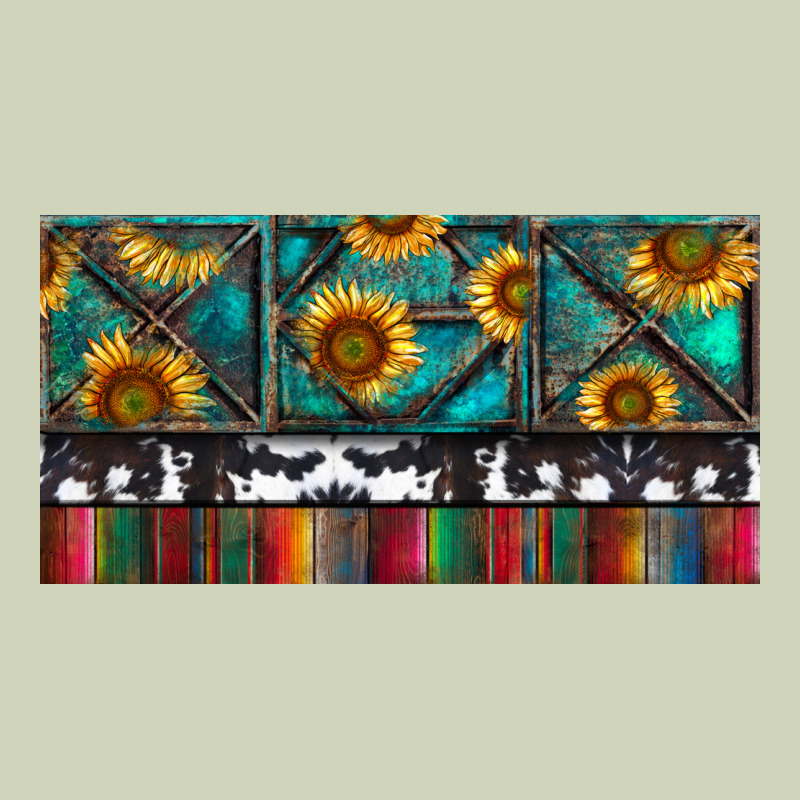 Rusty Sunflowers With Cowhide And Turquoise Heavyweight Hoodie by RanaPortraitStore | Teevron