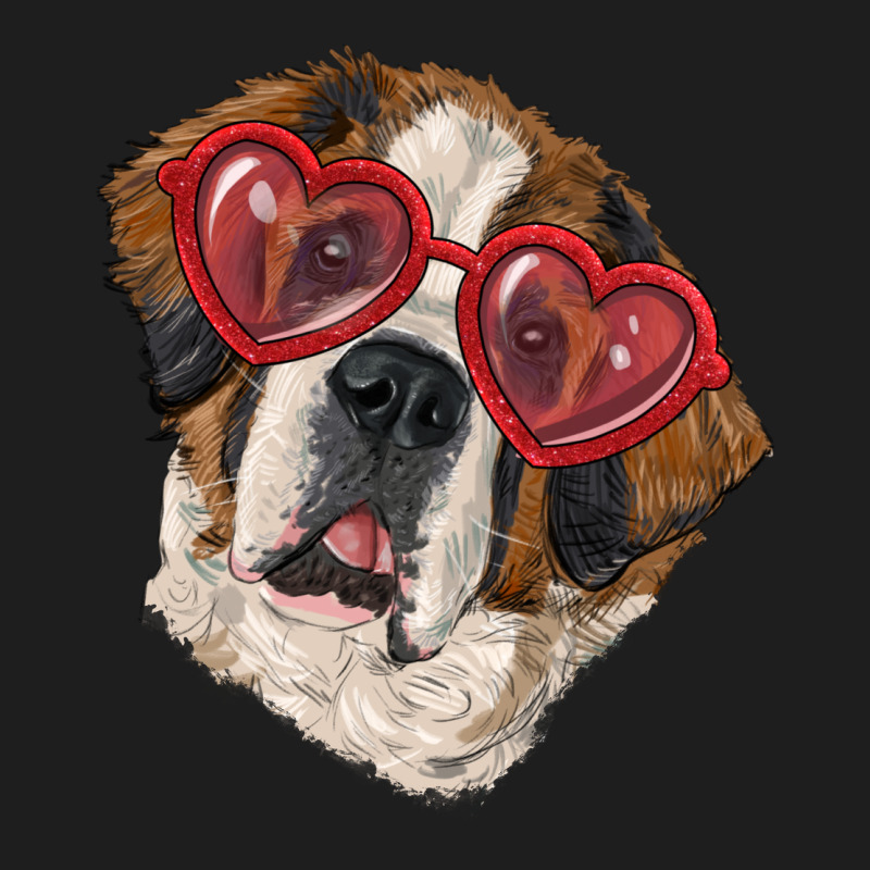 Saint Bernard With Love Glasses Heavyweight Hoodie by RanaPortraitStore | Teevron