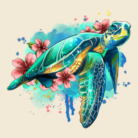 Floral Turtle Premium Hoodie | Teevron