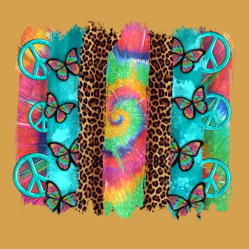 Hippie Peace Sign Butterfly Leopard And Tie Dye Brushstroke Urban Hoodie by Artiststas | Teevron