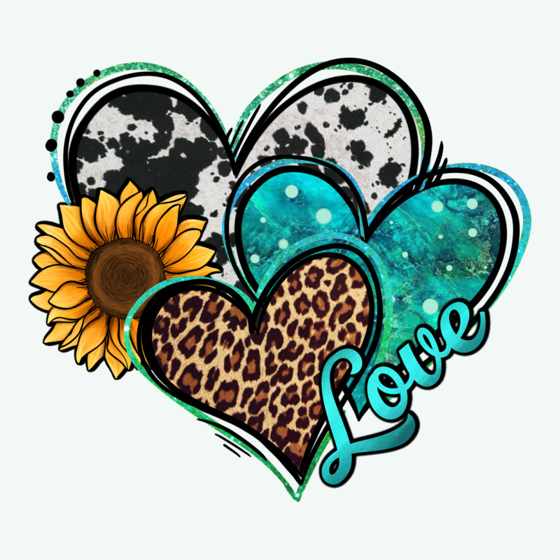 Turquoise Sunflower Hearts Premium Hoodie by Jasminsmagicworld | Teevron