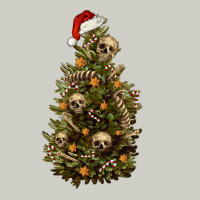 Skeleton Merry Christmas Tree Heavyweight Hoodie | Teevron