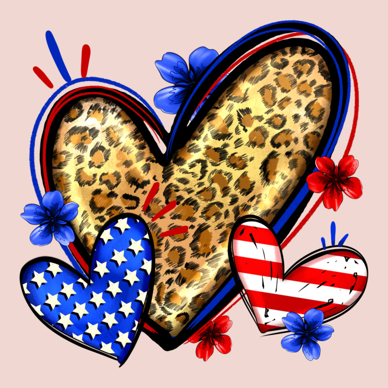 American Flag Heart Leopard Premium Sweatshirt by Zillion Design Studio | Teevron