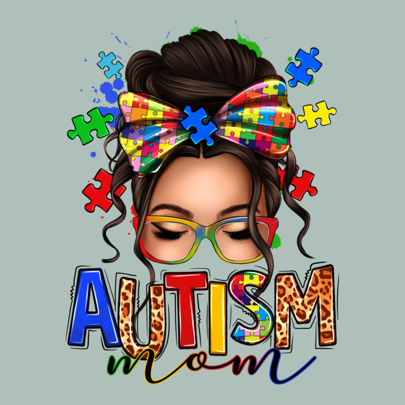Autism Mom Afro Messy Bun (1) Heavyweight Hoodie by texasbilliewilder | Teevron
