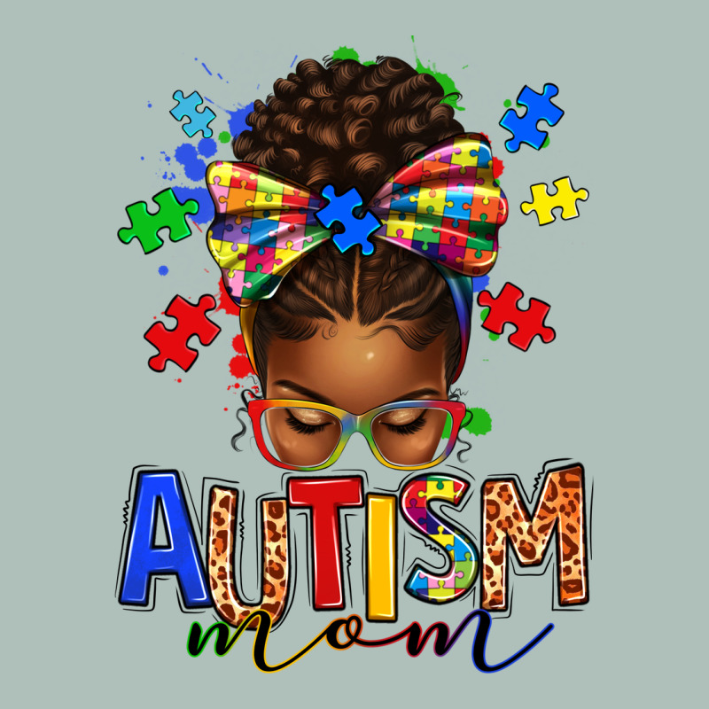 Autism Mom Afro Messy Bun Heavyweight Hoodie by texasbilliewilder | Teevron