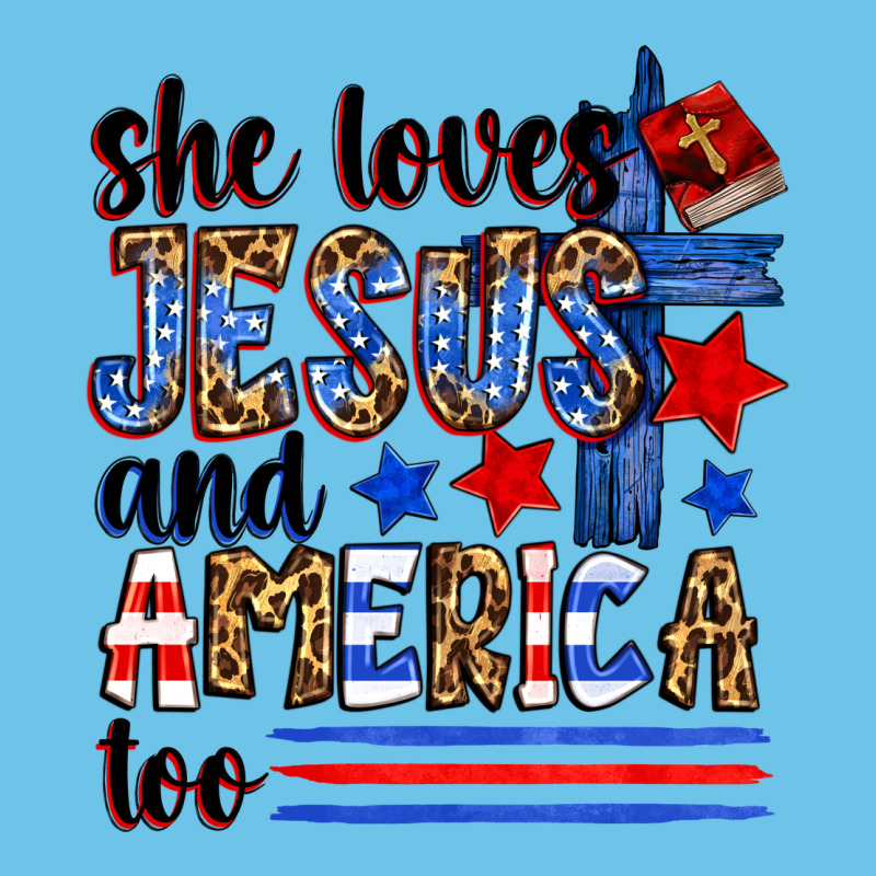 She Loves Jesus And America Too Premium Sweatshirt by Zillion Design Studio | Teevron