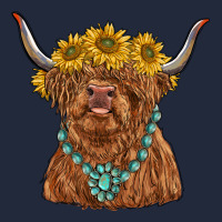 Highland Cow With Sunflower And Gemstone Premium Sweatshirt | Teevron