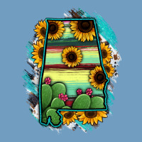 Alabama Map Sunflower Cactus Serape Urban Heavy Tee | Teevron