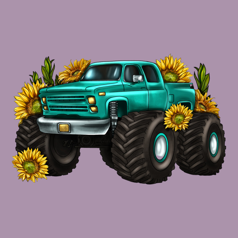 Monster Truck With Sunflower Western Heavyweight Hoodie by texasbilliewilder | Teevron