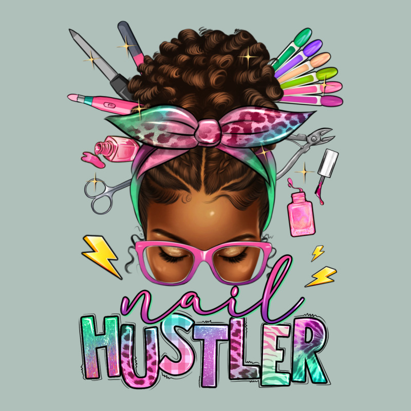 Nail Hustler Afro Messy Bun Heavyweight Hoodie by texasbilliewilder | Teevron