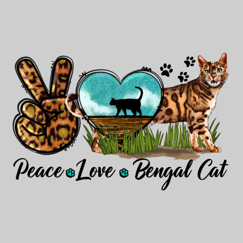 Peace Love Bengal Cat Premium Tee by LillyAllenDesigns | Teevron