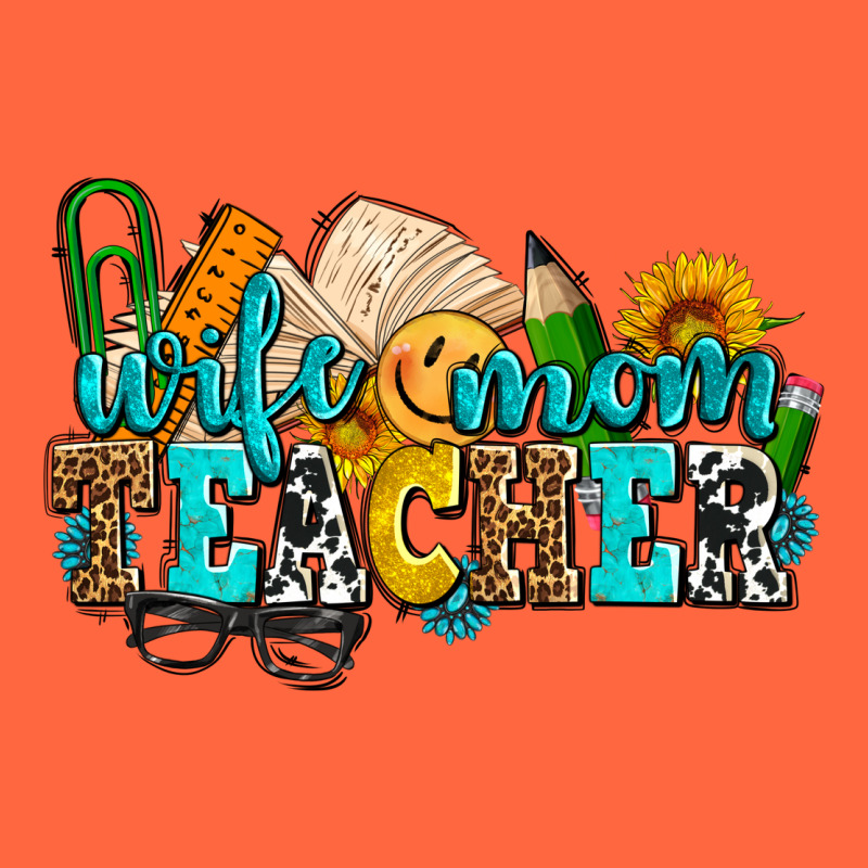 Wife Mom Teacher With Sunflowers Premium Hoodie by AdoDesignShop | Teevron