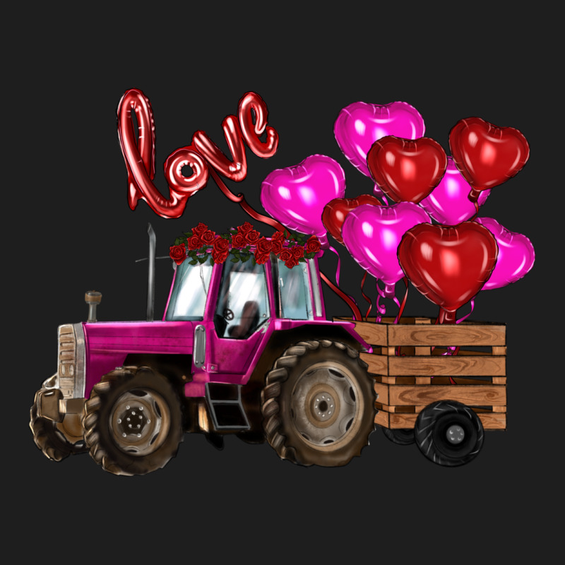 Valentine's Day Pink Tractor With Pin Heart Balloons Heavyweight Hoodie by RanaPortraitStore | Teevron