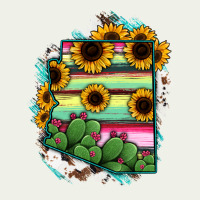 Arizona Map Sunflower Cactus Serape Urban Heavy Tee | Teevron