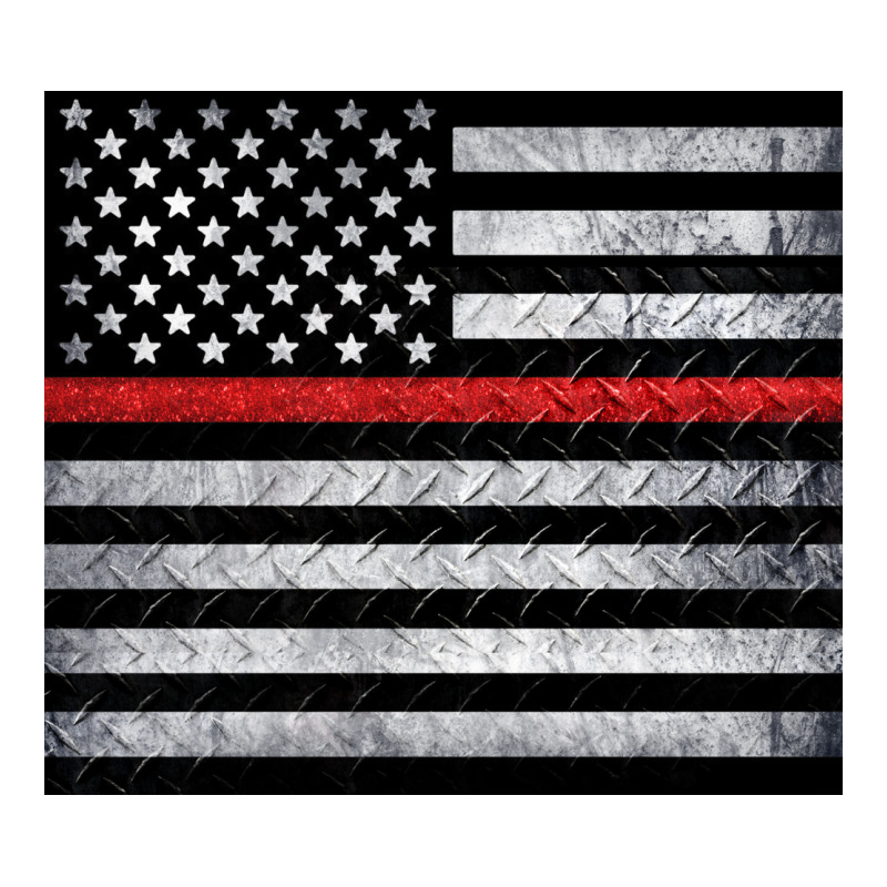 Thin Red Line American Flag Metal Floor Urban Heavy Tee by Artiststas | Teevron