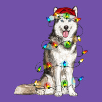 Husky With Christmas Lights Premium Sweatshirt | Teevron