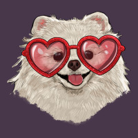 White Pomeranian With Love Glasses Heavyweight Hoodie | Teevron