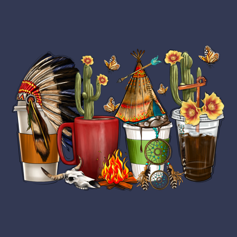 Coffee Cups Indian Headdress Heavyweight Hoodie by texasbilliewilder | Teevron