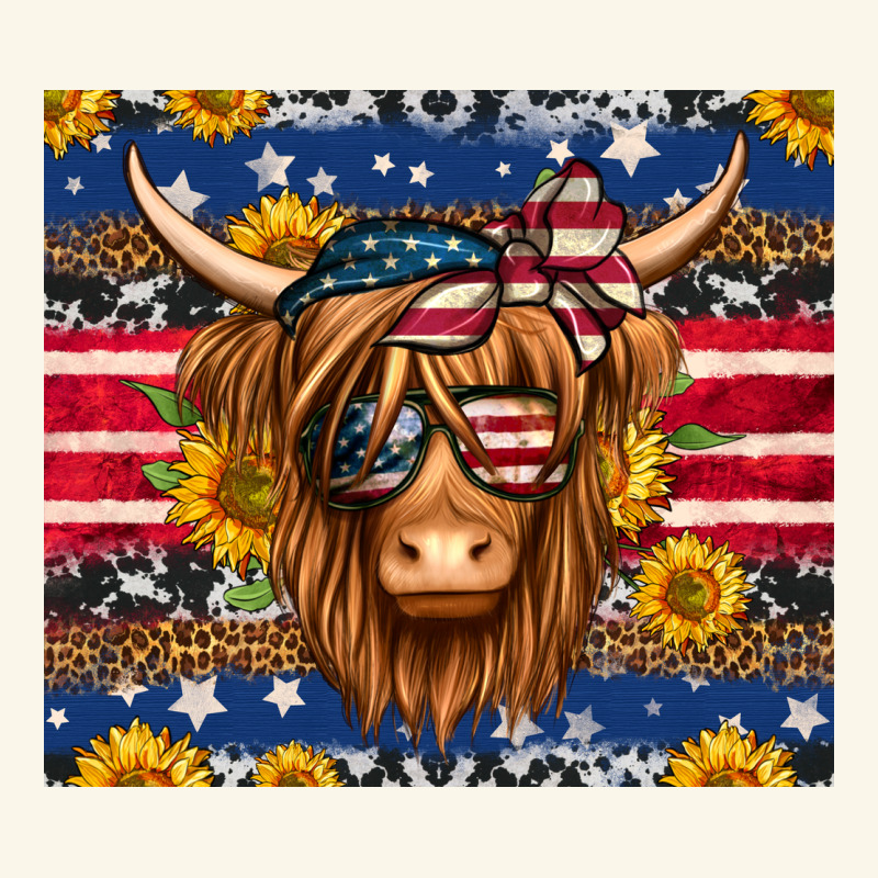 4th Of July Longhaired Cow Tumbler Premium Hoodie by Jasminsmagicworld | Teevron